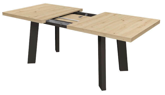 JEDILNA MIZA, črna, hrast artisan  - črna/hrast artisan, Design, leseni material (140/200/76/90cm) - Venda