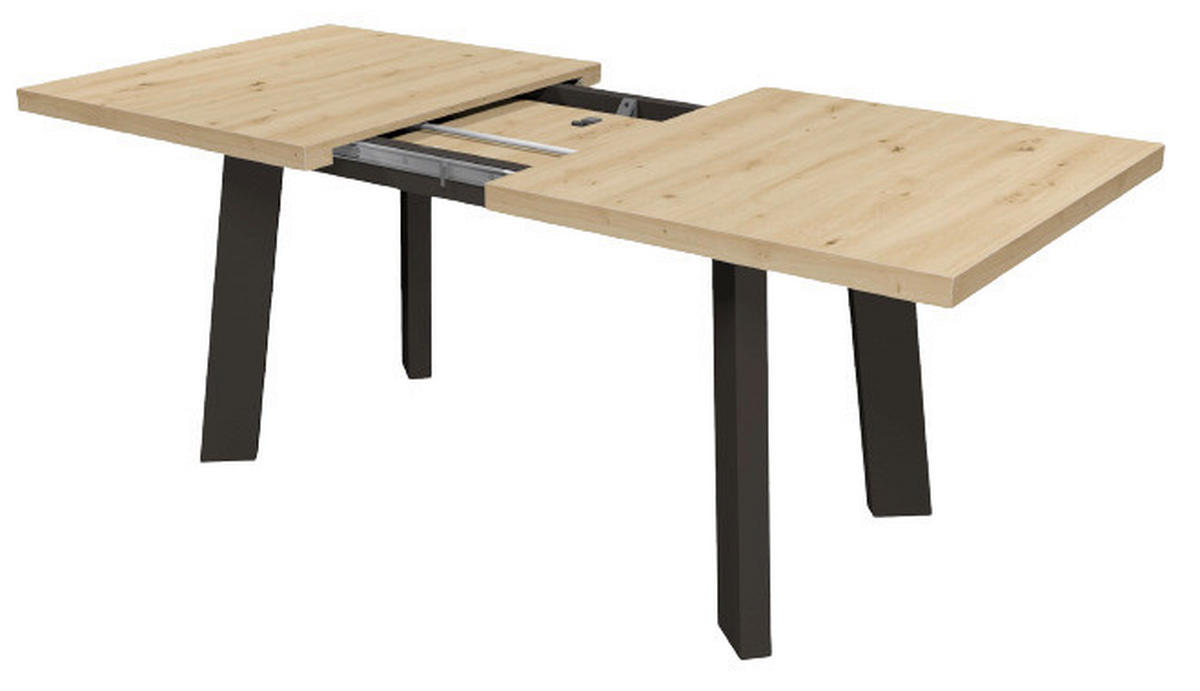 JEDILNA MIZA, črna, hrast artisan  - črna/hrast artisan, Design, leseni material (140/200/76/90cm) - Venda