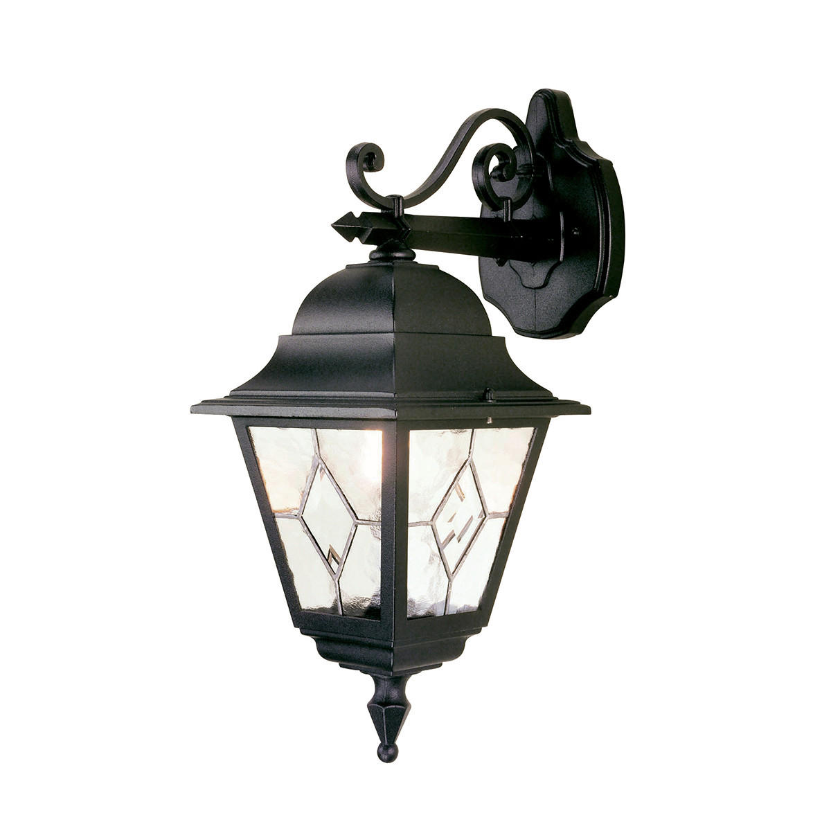 AUSSENWANDLEUCHTE - Schwarz, Konventionell, Glas/Metall (18.4/45/21.5cm) - Elstead Lighting