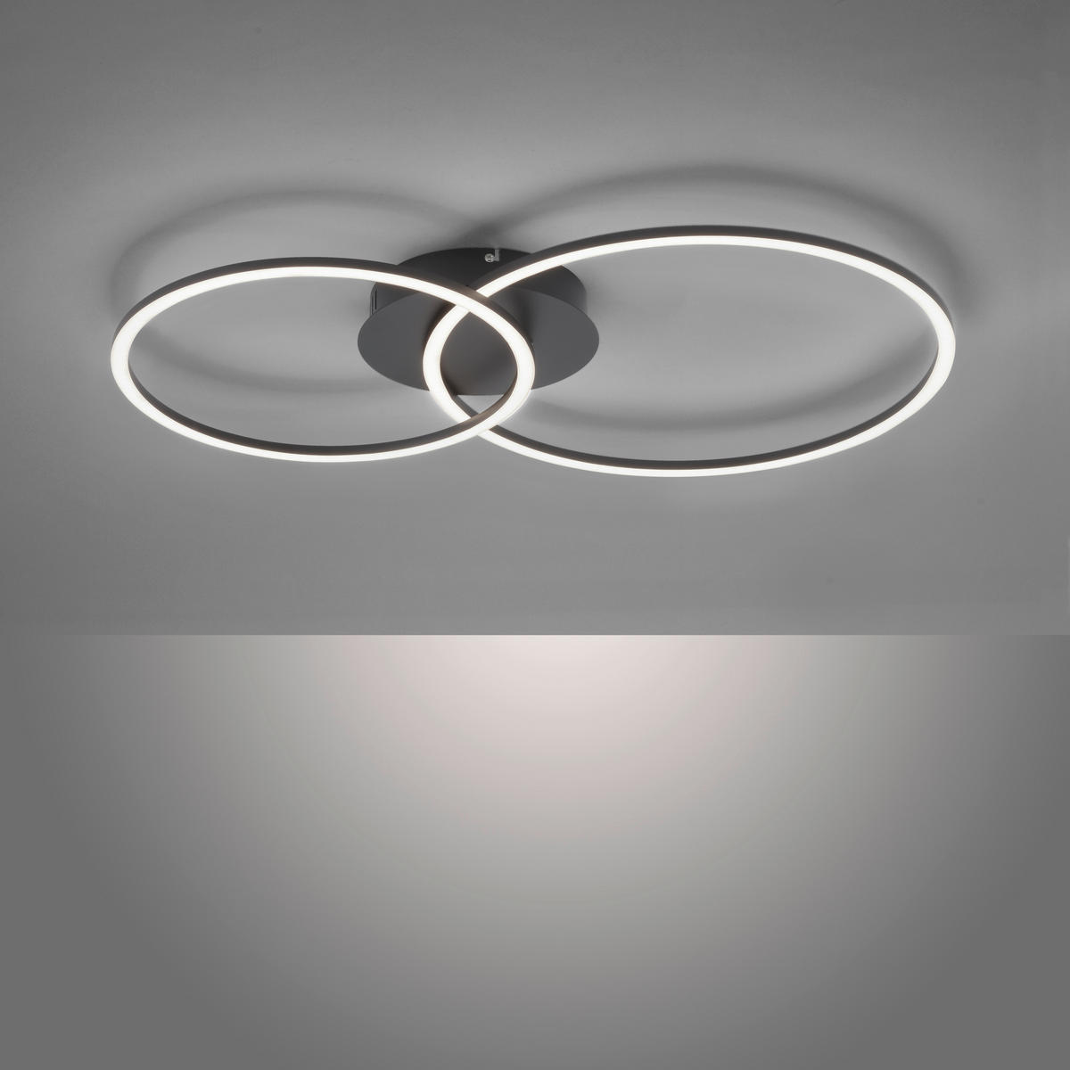 LED-DECKENLEUCHTE Ivanka 70/44/6,8 cm   - Schwarz, Design, Kunststoff/Metall (70/44/6,8cm)