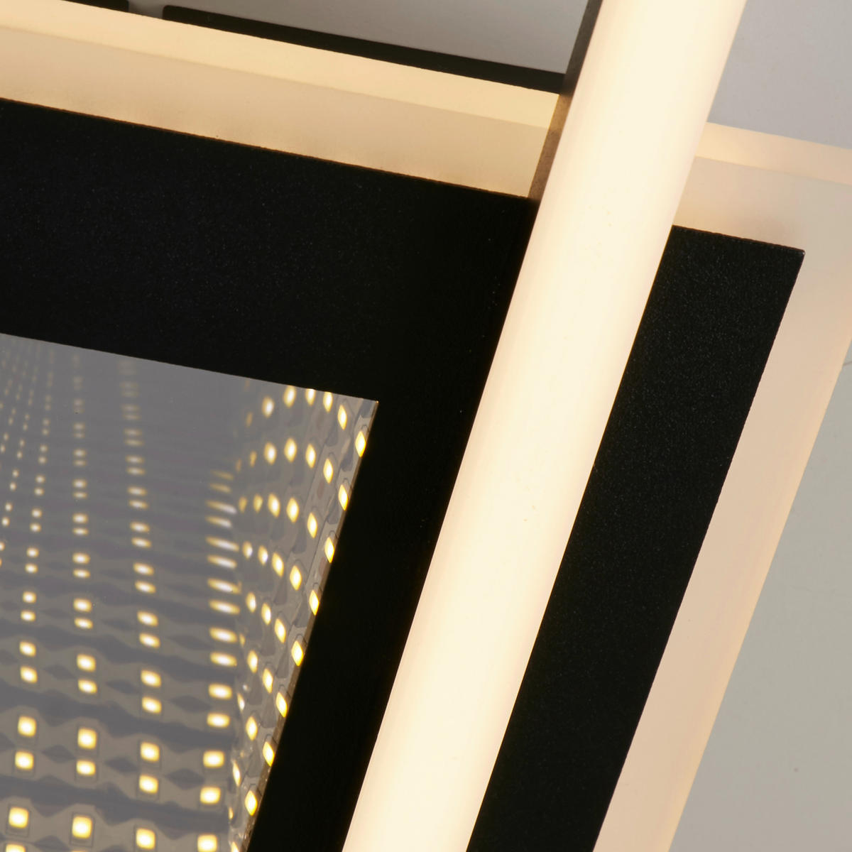 DECKENLEUCHTE Quadrate 36/6 cm  - Chromfarben/Schwarz, Design, Kunststoff/Metall (36/6cm)