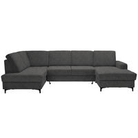 WOHNLANDSCHAFT in Webstoff Graphitfarben  - Schwarz/Graphitfarben, Konventionell, Textil/Metall (185/317/167cm) - Stylife