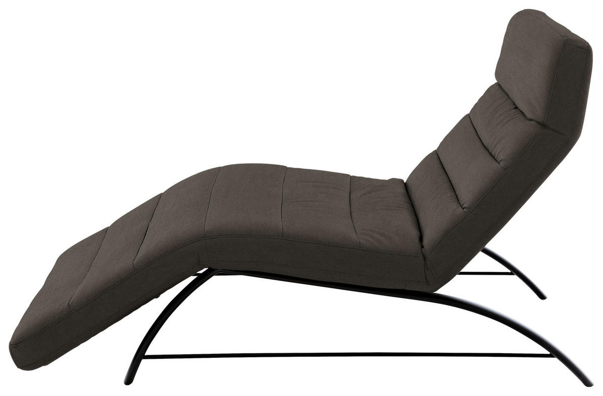 RELAXLIEGE Mikrofaser Mokka  - Schwarz/Mokka, Design, Textil/Metall (95/91/170cm) - Chilliano