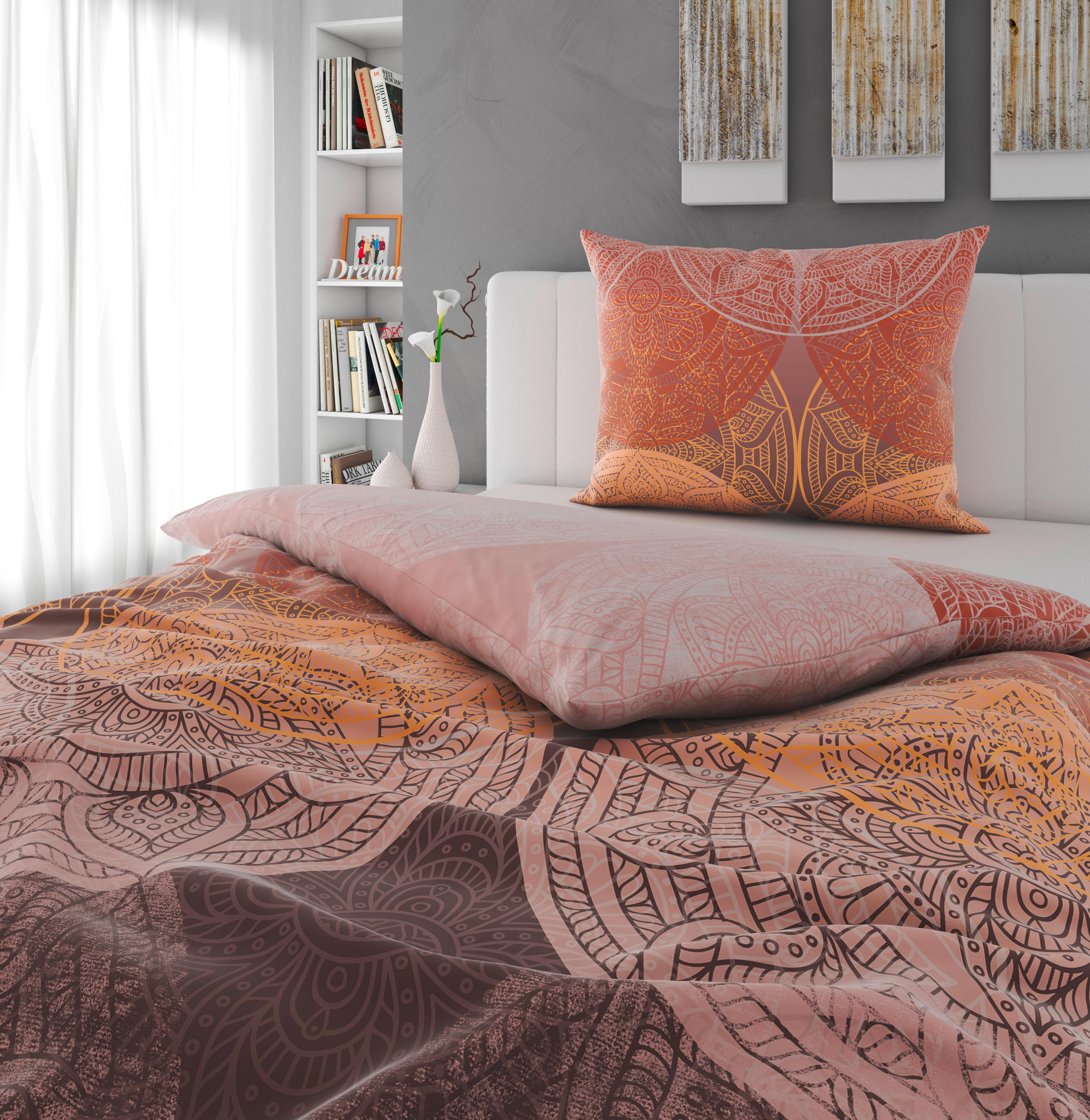POVLEČENÍ, satén, červená, 140/200 cm - červená, Konvenční, textil (140/200cm) - Bio:Vio