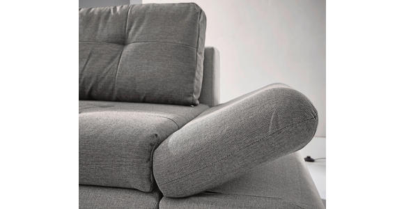 ECKSOFA Grau Webstoff  - Chromfarben/Grau, Design, Kunststoff/Textil (302/187cm) - Carryhome