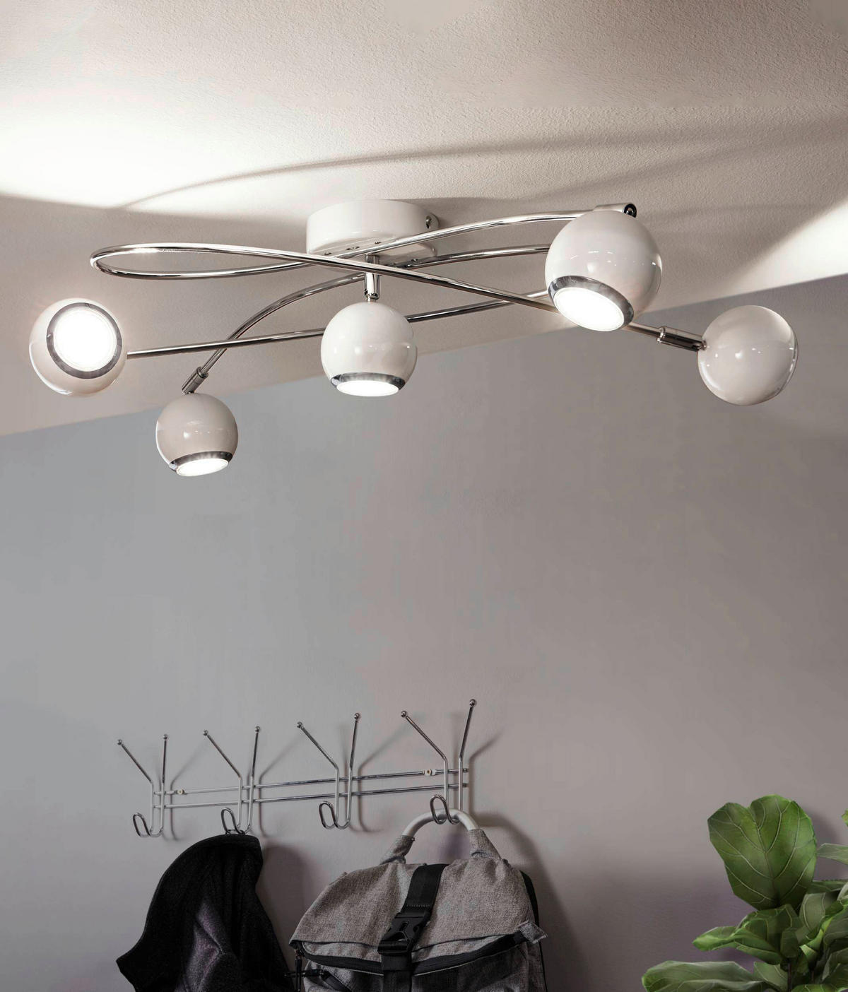 TAKLAMPA Locanda 2,8 W 66/70 cm  - vit/kromfärg, Klassisk, metall (66/70cm) - Eglo