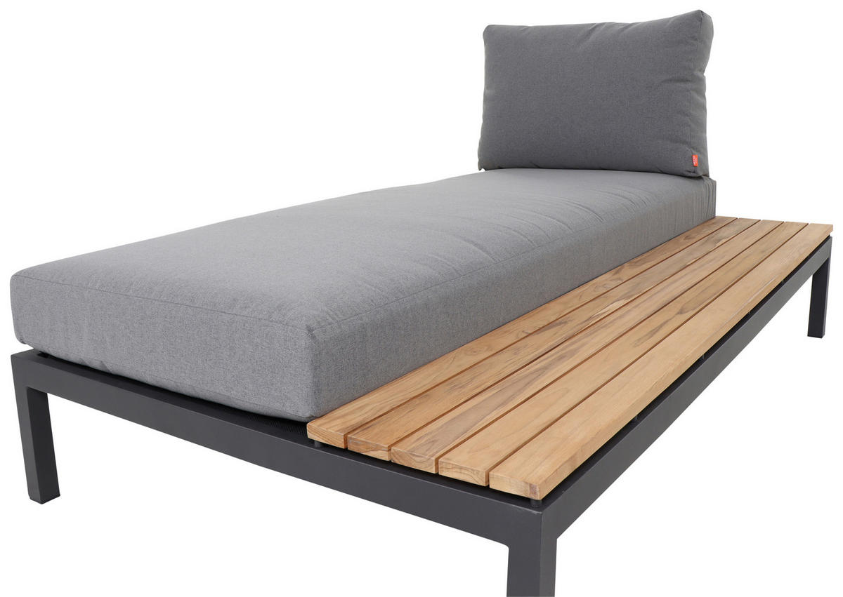 LOUNGEBETT  - Anthrazit/Grau, KONVENTIONELL, Holz/Textil - Siena Garden