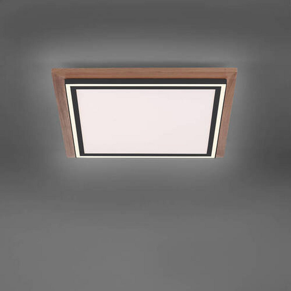 STROPNÍ LED SVÍTIDLO, 53,4/53,4/6,2 cm - Lifestyle, kov/dřevo (53,4/53,4/6,2cm)