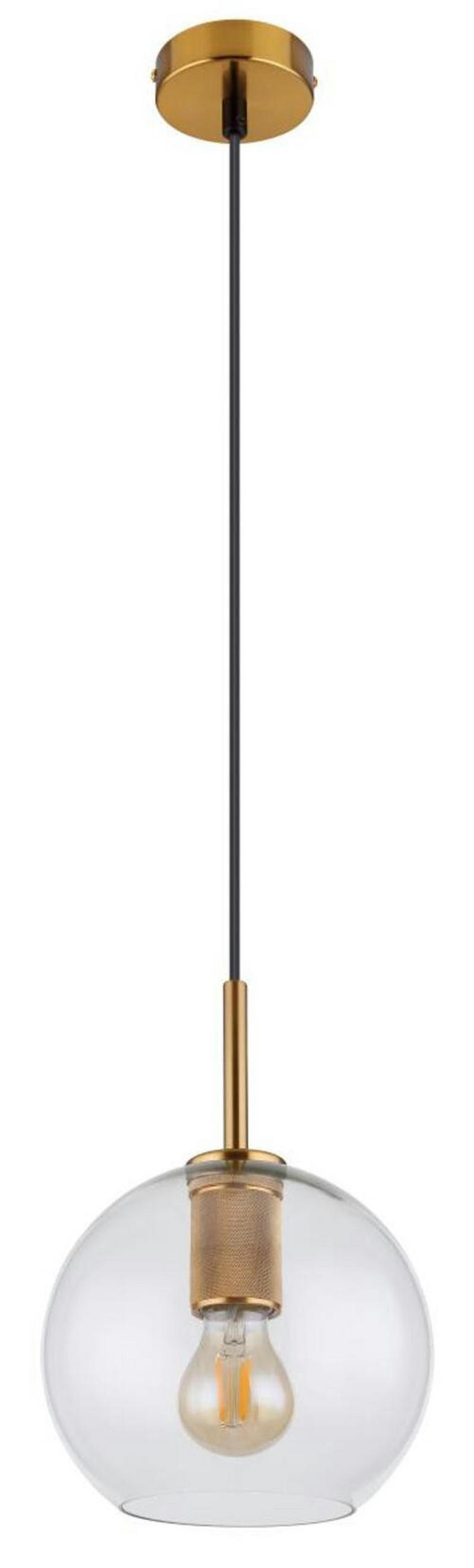 HÄNGLAMPA ADARA 20/120 cm  - klar/mässingsfärgad, Design, metall/glas (20/120cm)