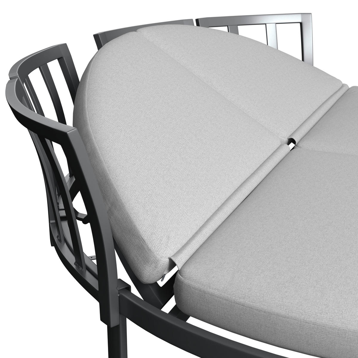 SONNENINSEL 200/66/200 cm  - Anthrazit/Grau, MODERN, Textil/Metall (200/66/200cm) - Ambia Garden