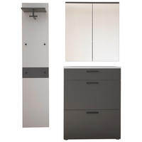 GARDEROBE 3-teilig  in 220/200/38 cm  - Anthrazit/Grau, Konventionell, Holzwerkstoff (220/200/38cm) - Moderano
