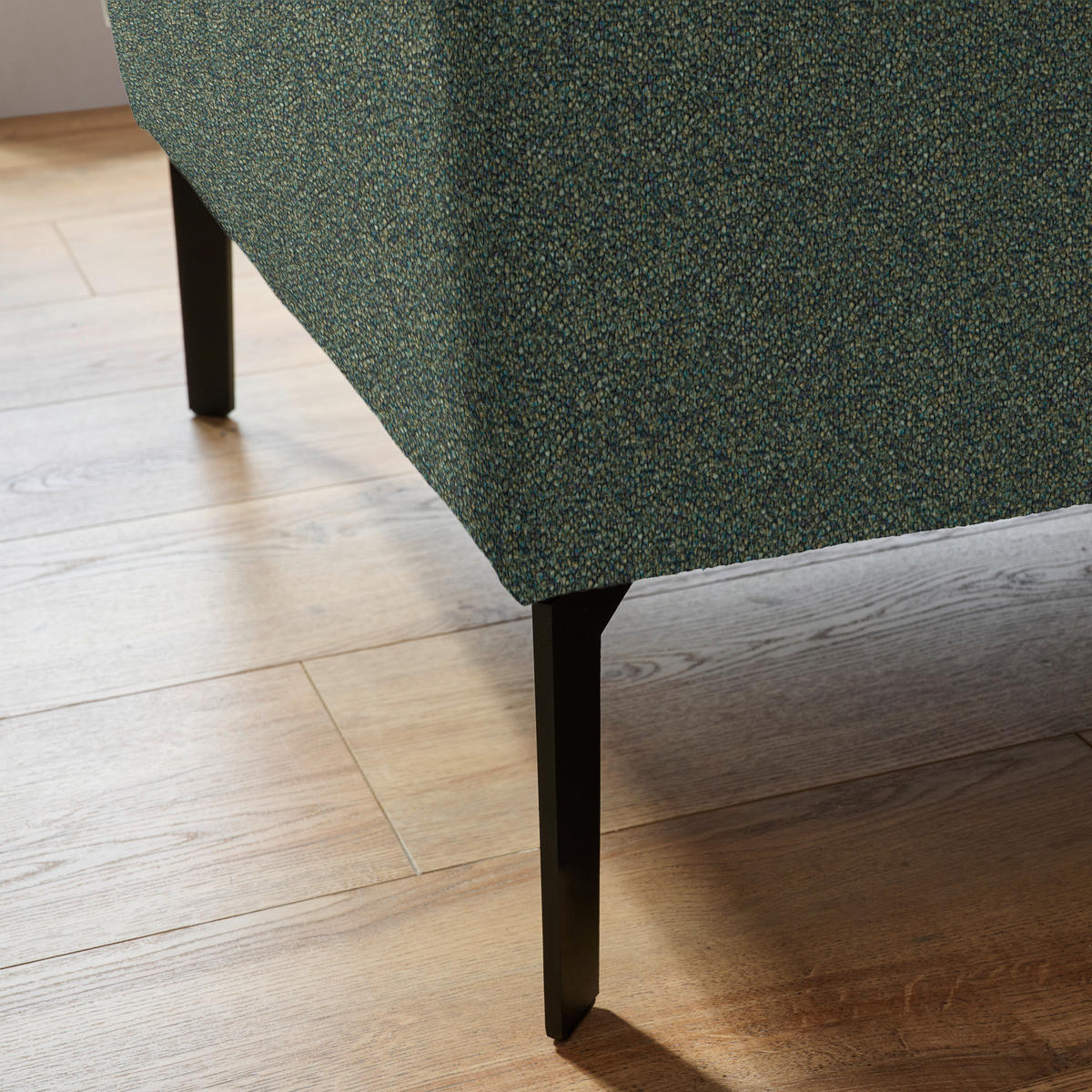 ECKSOFA in Mikrofaser Dunkelgrün  - Dunkelgrün/Schwarz, Design, Textil/Metall (273/203cm) - Johann Jakob