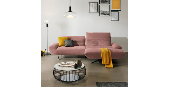 ECKSOFA  in Teddystoff Altrosa  280/170-195 cm  - Schwarz/Altrosa, Design, Textil/Metall (280/170-195cm) - Dieter Knoll