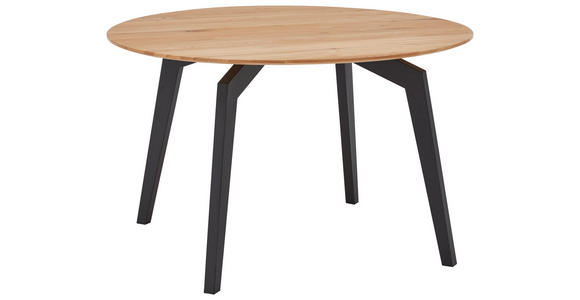 ESSTISCH in Holz 115/115/76 cm - Eichefarben/Schwarz, Design, Holz/Metall (115/115/76cm) - Valnatura