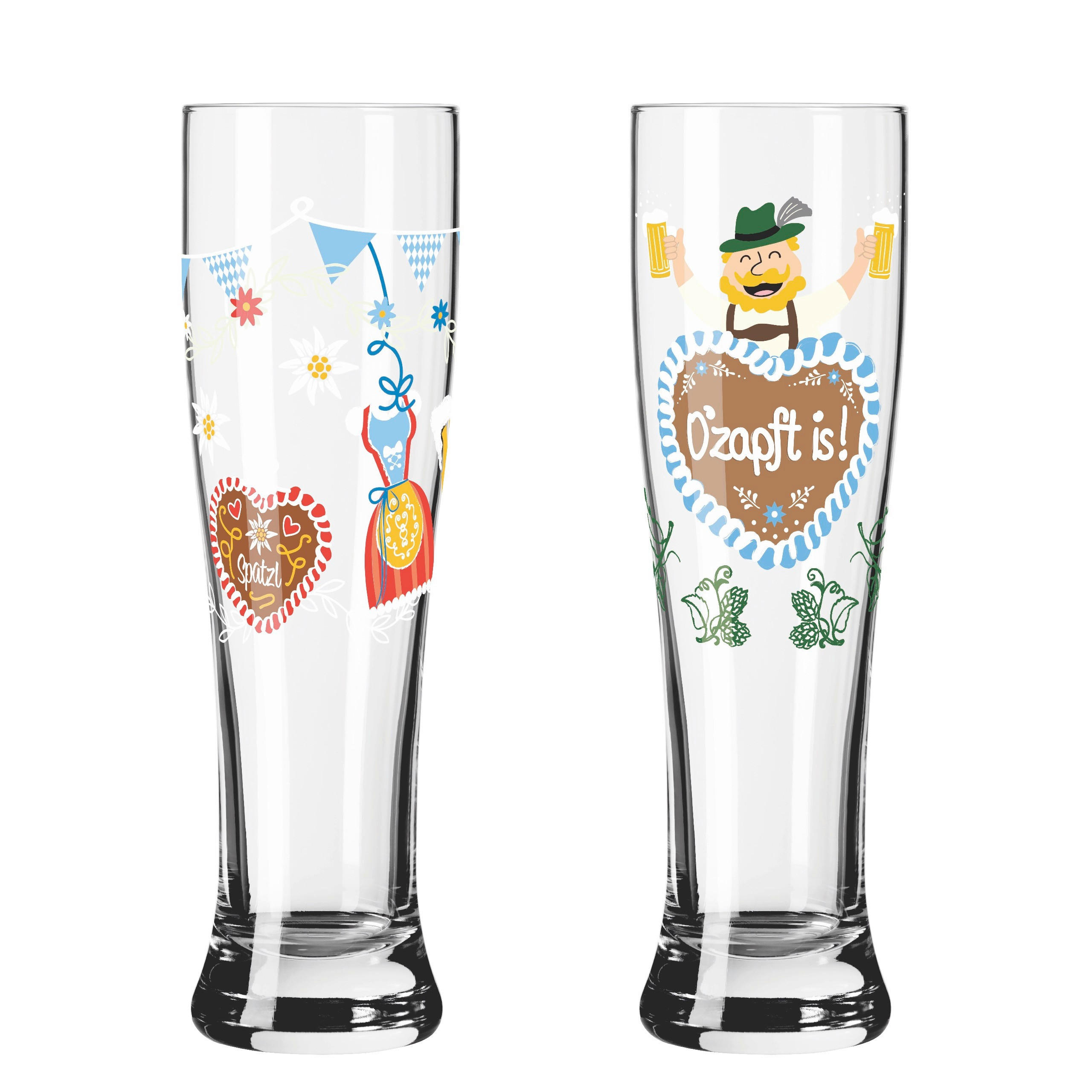 GLÄSERSET Brauchzeit Weizen  2-teilig  - Blau/Transparent, Basics, Glas (16,2/8,1/26,6cm) - Ritzenhoff