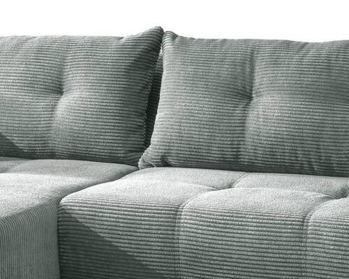 ECKSOFA in Cord Hellblau  - Schwarz/Hellblau, Modern, Holz/Textil (177/246cm) - MID.YOU