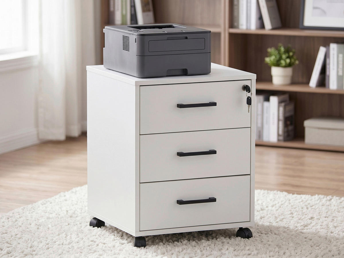 ROLLCONTAINER 43/56/42 cm  - Schwarz/Weiß, MODERN, Holzwerkstoff/Kunststoff (43/56/42cm) - Livetastic