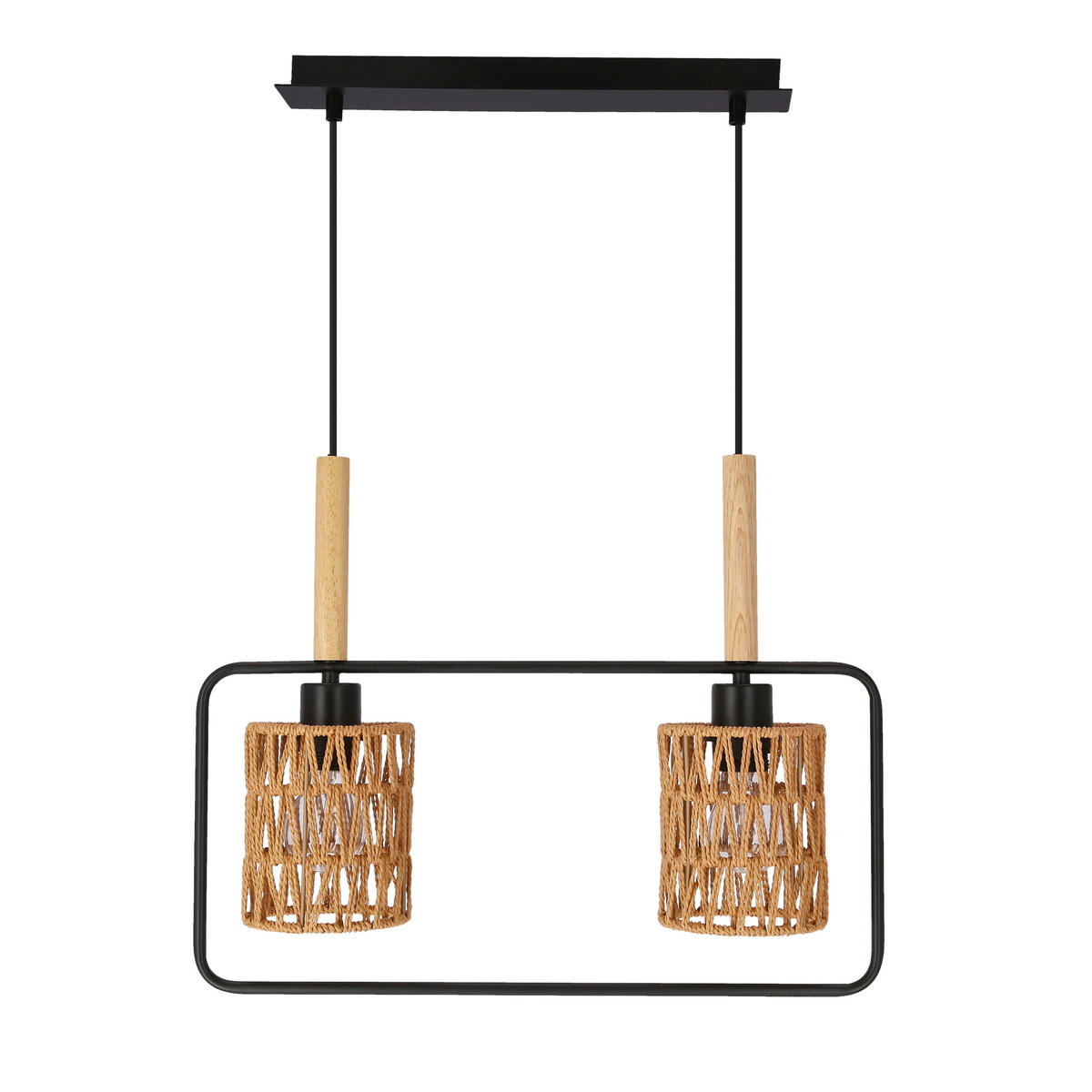 PENDELLAMPA Crown 50 cm  - beige/svart, Natur, metall/textil (50cm)