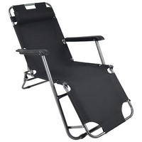 GARTENLIEGE 60/27/153 cm  - Schwarz, MODERN, Kunststoff/Textil (60/27/153cm) - Ambia Garden