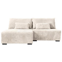 ECKSOFA  in Cord Creme  146/210 cm  - Creme/Schwarz, MODERN, Holz/Textil (146/210cm) - Carryhome