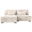 ECKSOFA  in Cord Creme  146/210 cm  - Creme/Schwarz, MODERN, Holz/Textil (146/210cm) - Carryhome