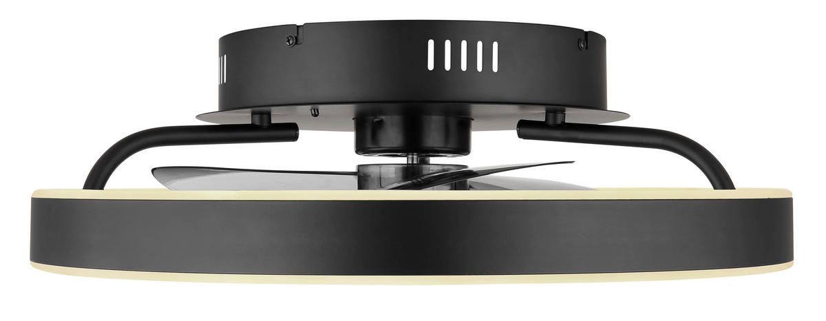 DECKENVENTILATOR - Schwarz/Weiß, KONVENTIONELL, Kunststoff/Metall (50/14,5cm) - Globo