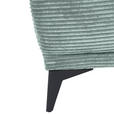 ECKSOFA  in Cord Mintgrün Rücken echt, Sitzvorzug  165/295 cm  - Schwarz/Mintgrün, KONVENTIONELL, Textil/Metall (165/295cm) - Carryhome
