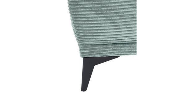 ECKSOFA  in Cord Mintgrün Rücken echt, Sitzvorzug  165/295 cm  - Schwarz/Mintgrün, KONVENTIONELL, Textil/Metall (165/295cm) - Carryhome