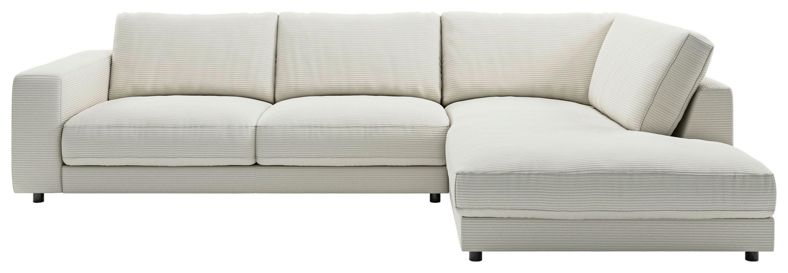 ECKSOFA 979 Hellgrau Cord  - Hellgrau/Schwarz, Design, Kunststoff/Textil (325/224cm) - Pure Home Lifestyle