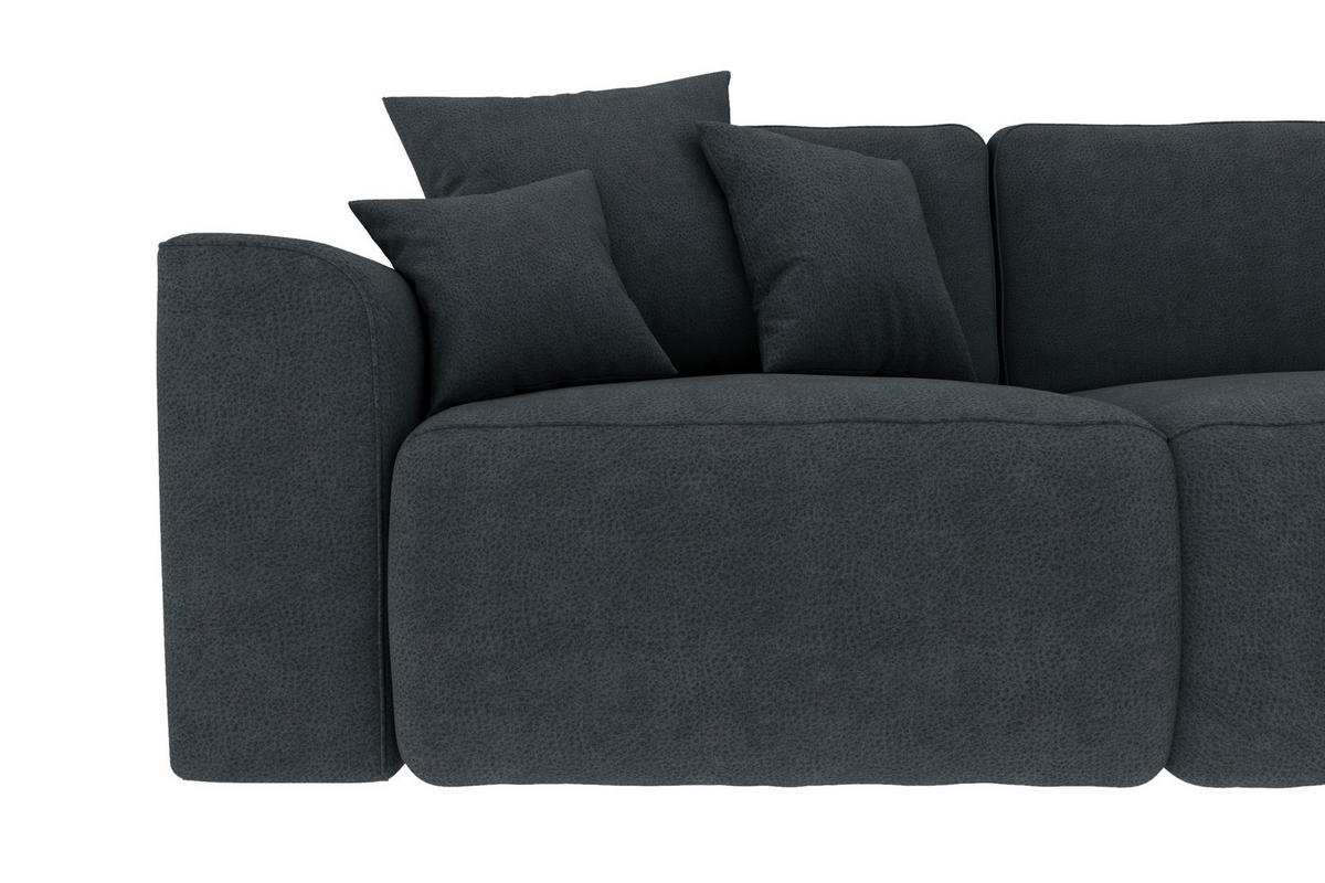 ECKSOFA in Lederlook Anthrazit  293/195 cm  - Chromfarben/Anthrazit, KONVENTIONELL, Kunststoff/Textil (293/195cm) - Carryhome