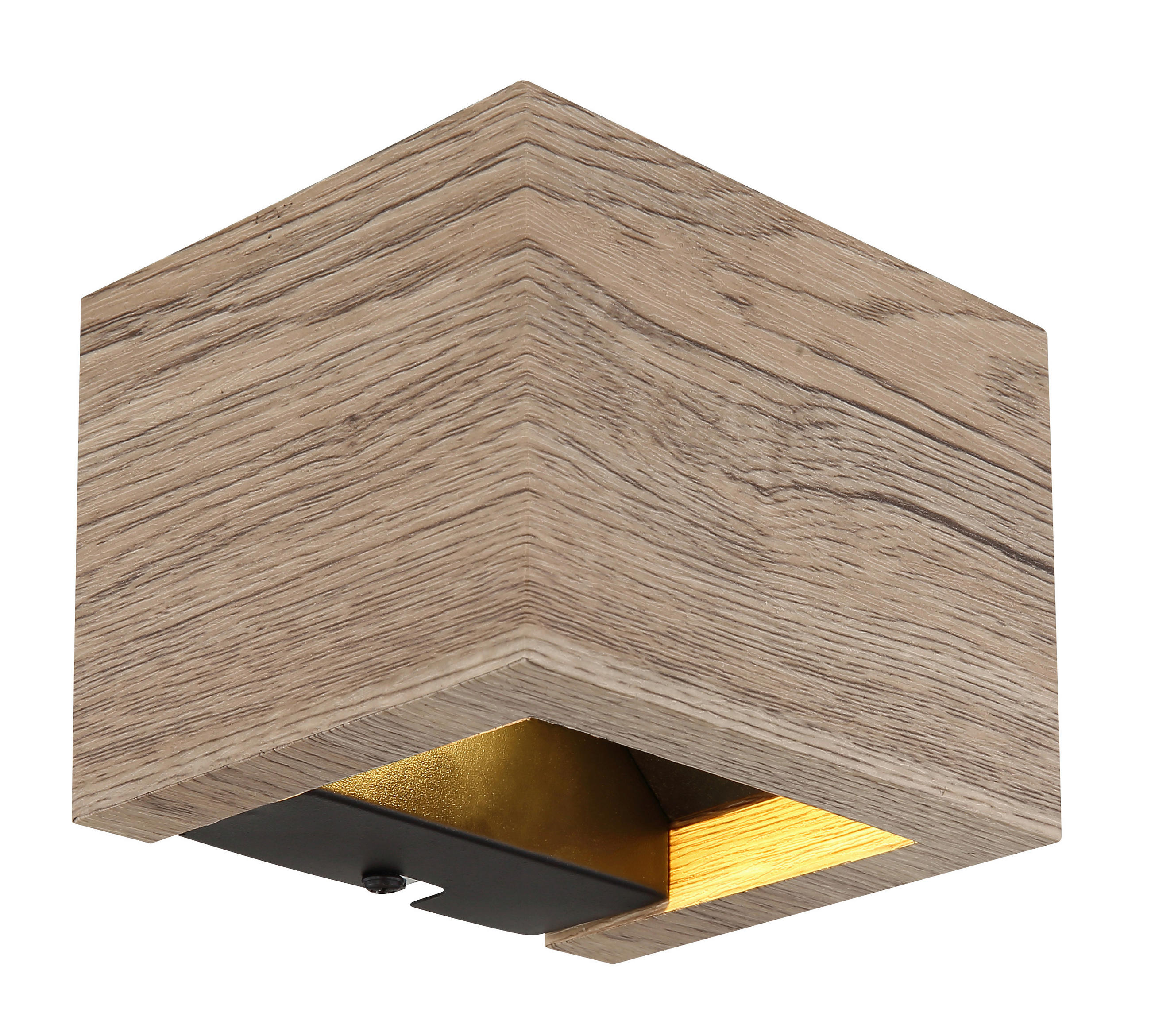 LED-VÄGGLAMPA 13,2/11,3/9,8 cm   - svart/mörkbrun, Design, metall/trämaterial (13,2/11,3/9,8cm) - Globo