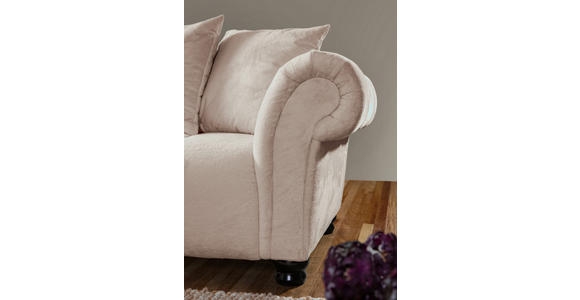 ECKSOFA Beige Plüsch Zierkissen, Rückenkissen, Rücken echt  - Dunkelbraun/Beige, KONVENTIONELL, Holz/Textil (190/288cm) - Carryhome