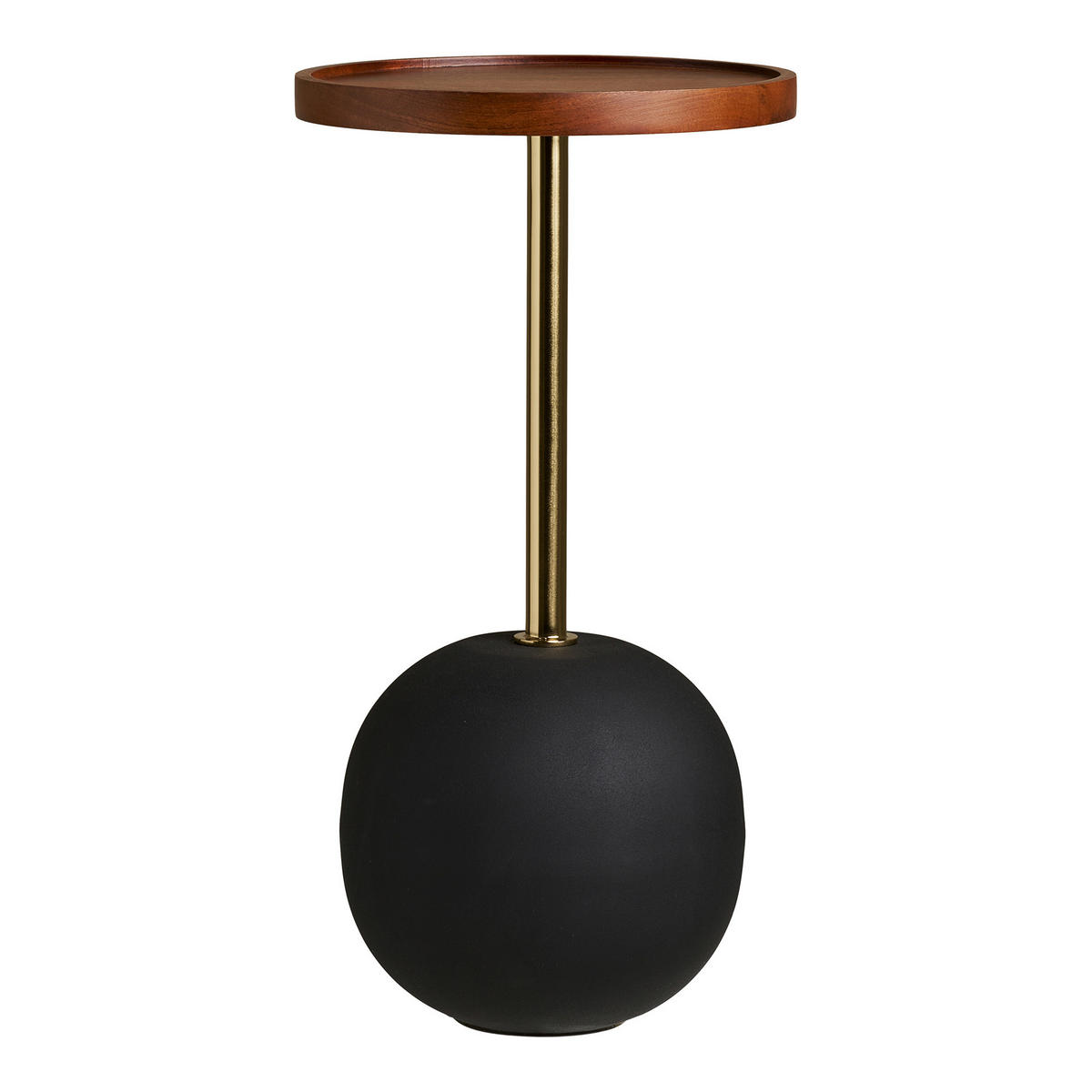 BEISTELLTISCH in Holz 30/30/56 cm  - Schwarz/Braun, Design, Holz/Metall (30/30/56cm) - MID.YOU