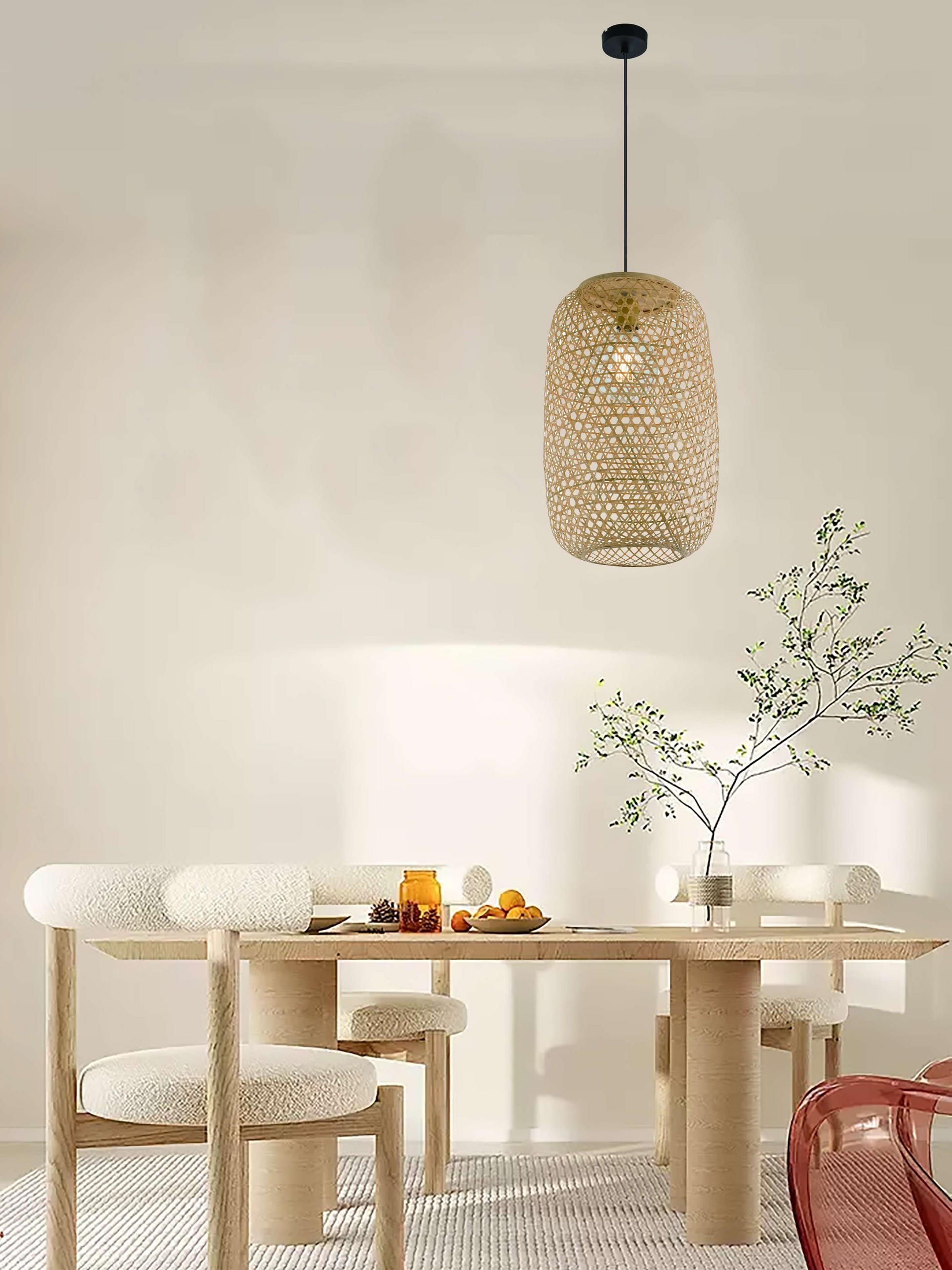HÄNGELEUCHTE 31/135 cm  - Naturfarben, Design, Naturmaterialien/Kunststoff (31/135cm) - Novel