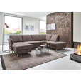 WOHNLANDSCHAFT in Flachgewebe Braun - Chromfarben/Braun, KONVENTIONELL, Textil/Metall (168/305/200cm) - Voleo