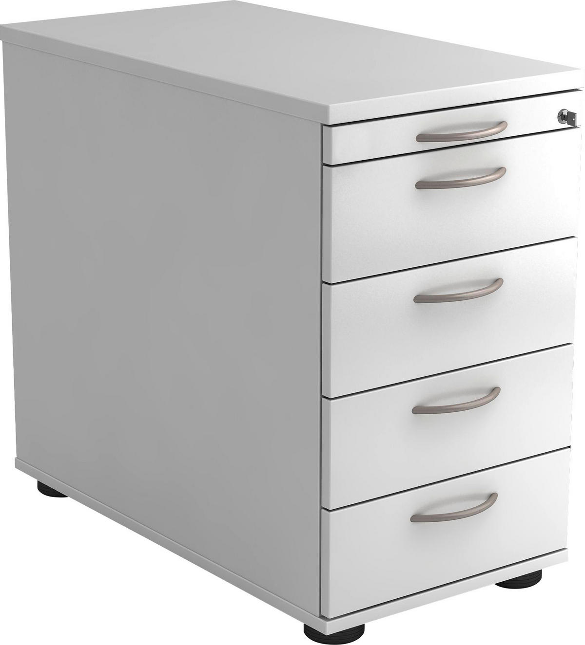 ANSTELLCONTAINER Weiß  - Alufarben/Weiß, KONVENTIONELL, Holzwerkstoff/Kunststoff (42,8/72-76/80cm) - Venda