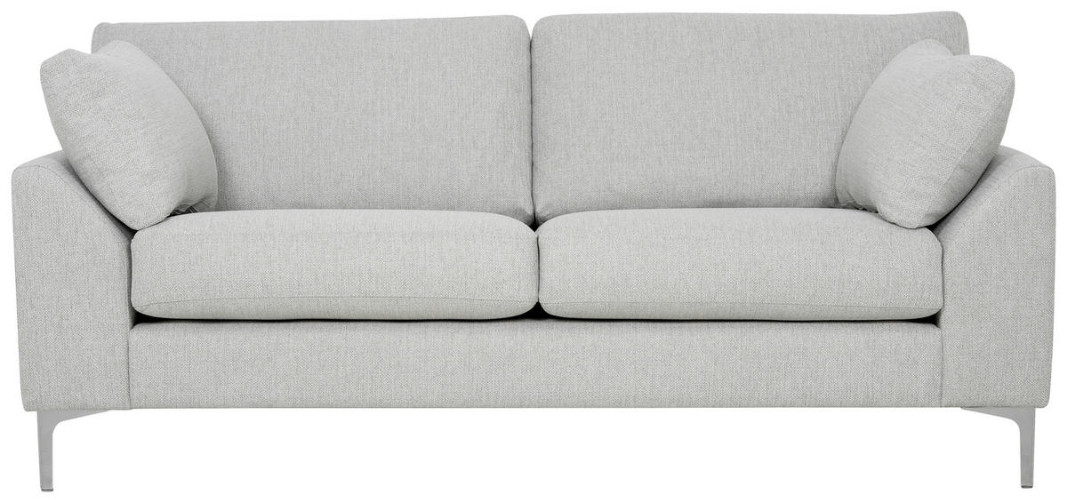 2-SITS SOFFA i flatväv beige  - beige/kromfärg, Klassisk, metall/trä (186/84/85cm) - Best Price