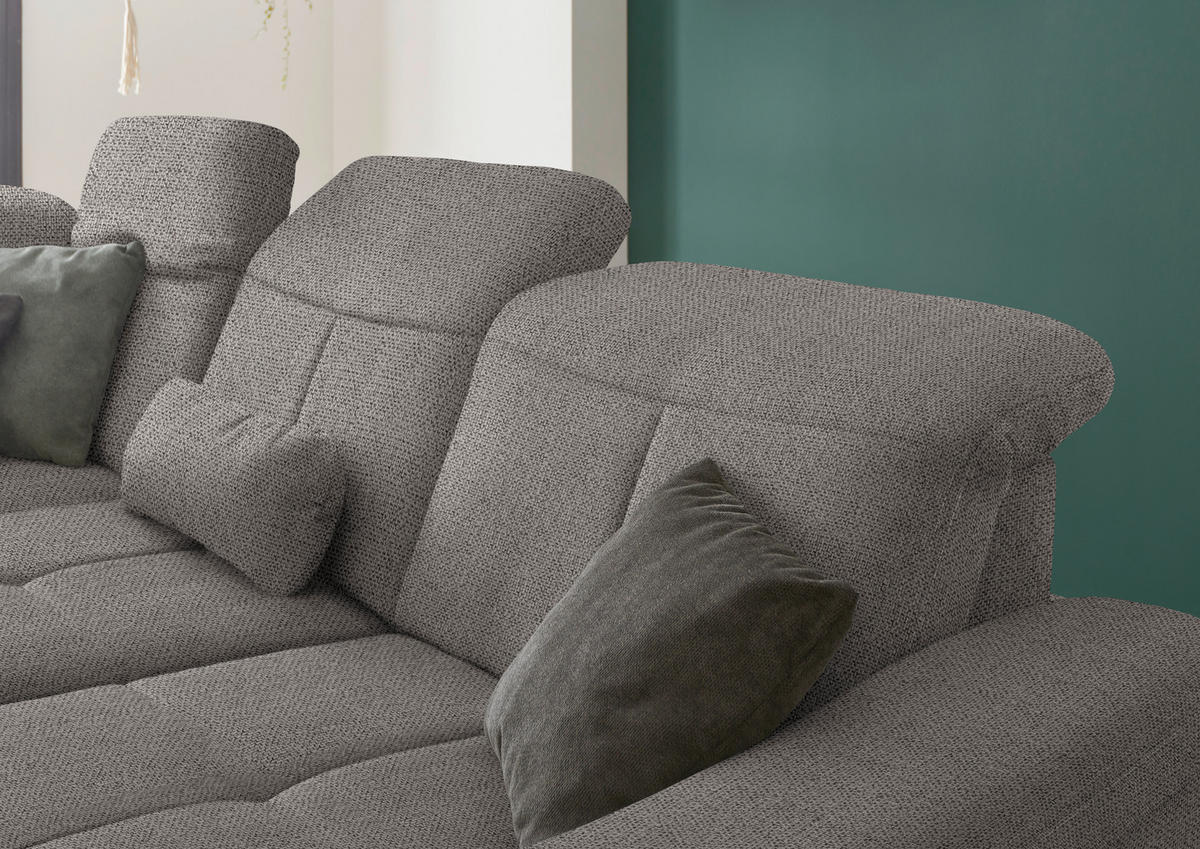 ECKSOFA in Flachgewebe Braun  - Wildeiche/Braun, Natur, Holz/Textil (243/301cm) - Voleo