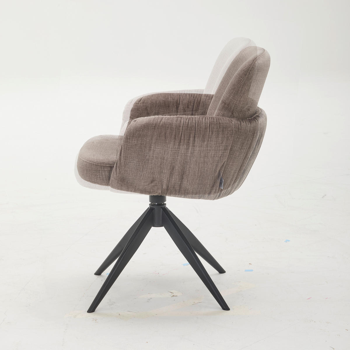 ŽIDLE S PODRUČKAMI, železo, samet, černá, šedavě hnědá - černá/šedavě hnědá, Design, kov/textil (59/85/62cm) - Moderano