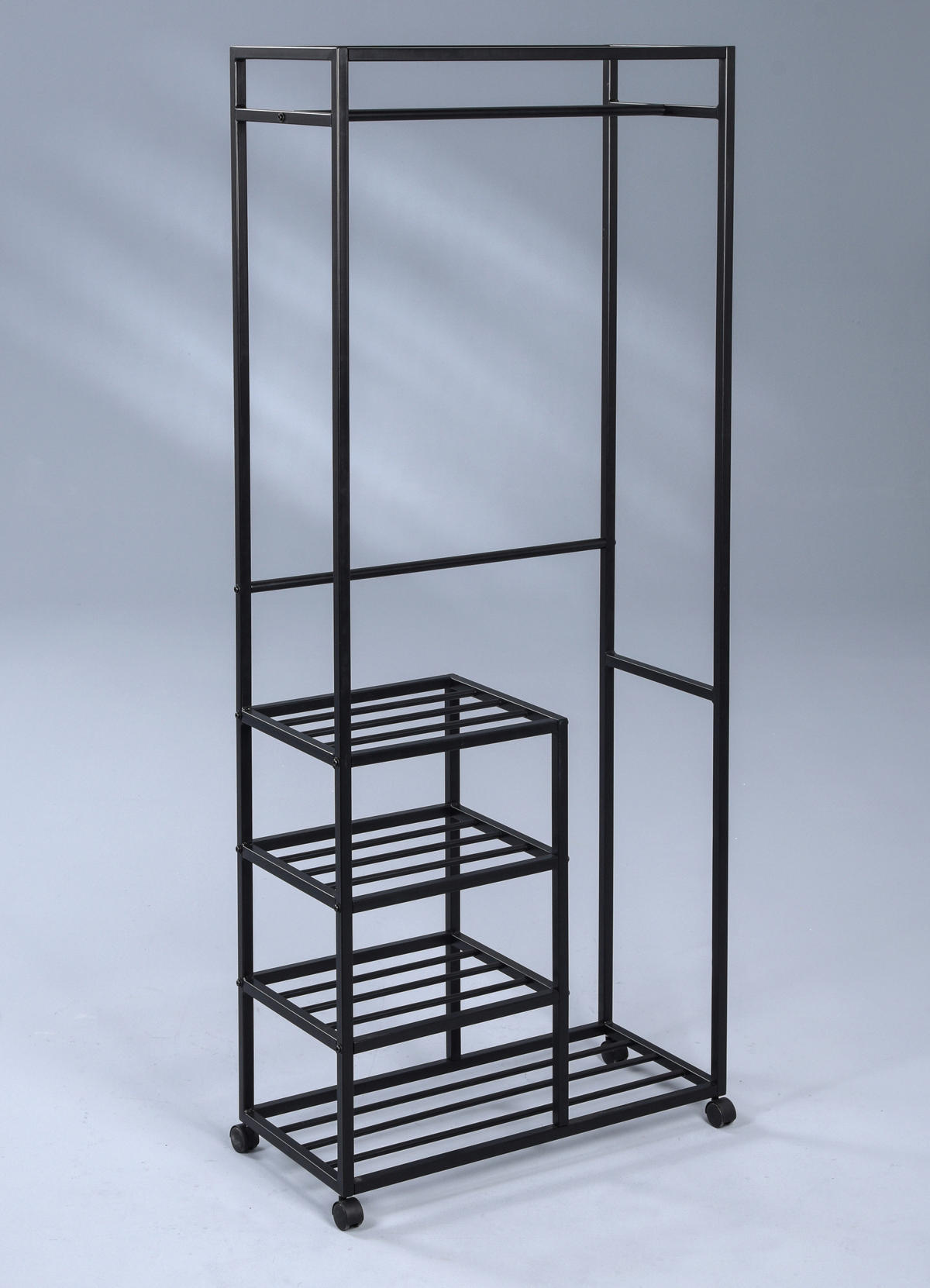 POJÍZDNÝ ŠATNÍ STOJAN - černá, Basics, kov/plast (75/183/35cm)