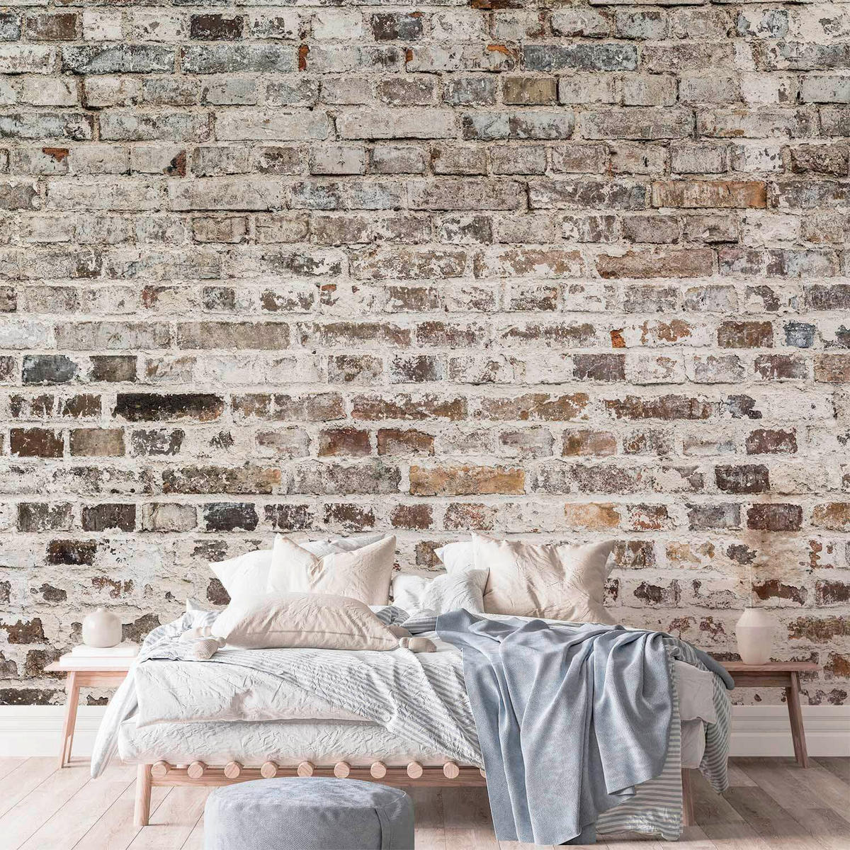 FOTOTAPETE  - Grauweiß/Grau, LIFESTYLE, Textil (100cm) - artgeist