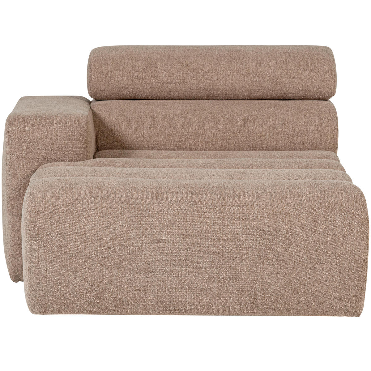 SOFAELEMENT Novi Bouclé Taupe  - Taupe/Schwarz, Design, Kunststoff/Textil (109/86/173cm) - Livetastic