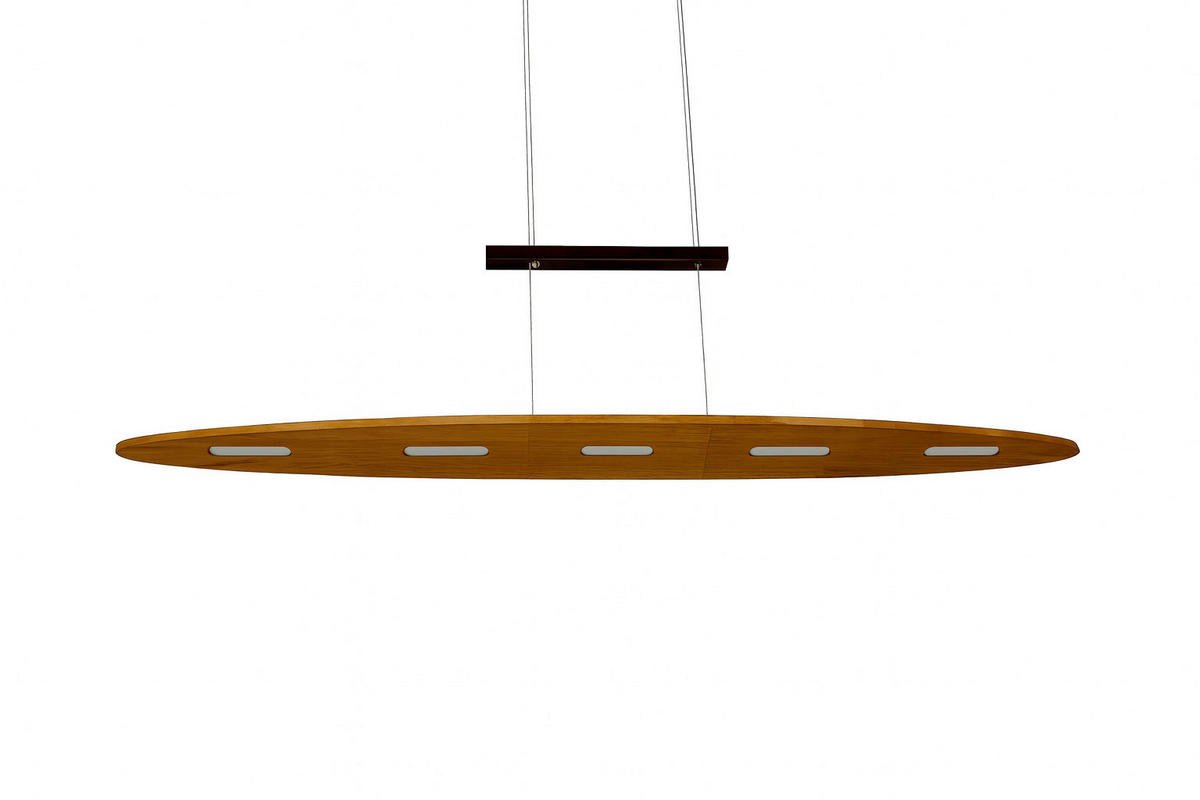 LED-HÄNGELEUCHTE 118/10/165 cm  - Eichefarben, Natur, Holz/Metall (118/10/165cm) - Waldwelt