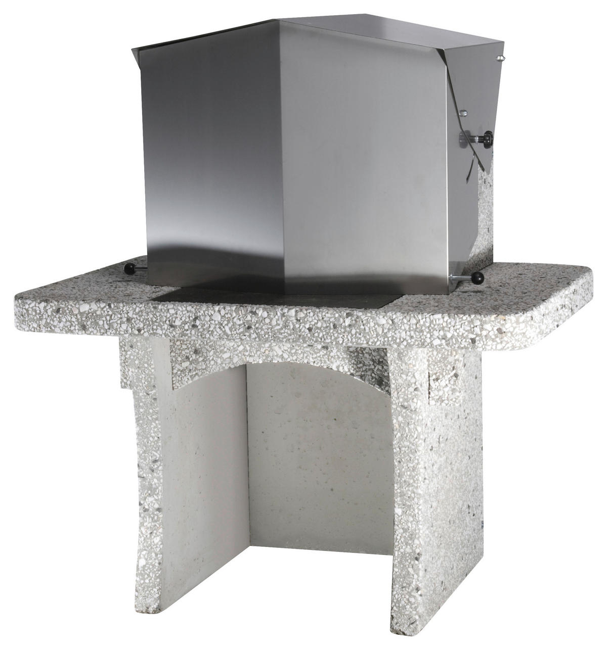 HOLZKOHLEGRILL - Weiss, Design, Stein (110/170/95cm) - Nouvel