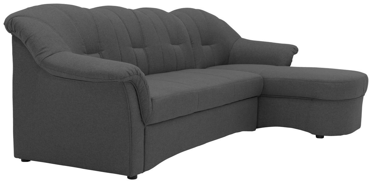 ECKSCHLAFSOFA in Webstoff Grau  - Schwarz/Grau, KONVENTIONELL, Kunststoff/Textil (233/142cm) - MID.YOU