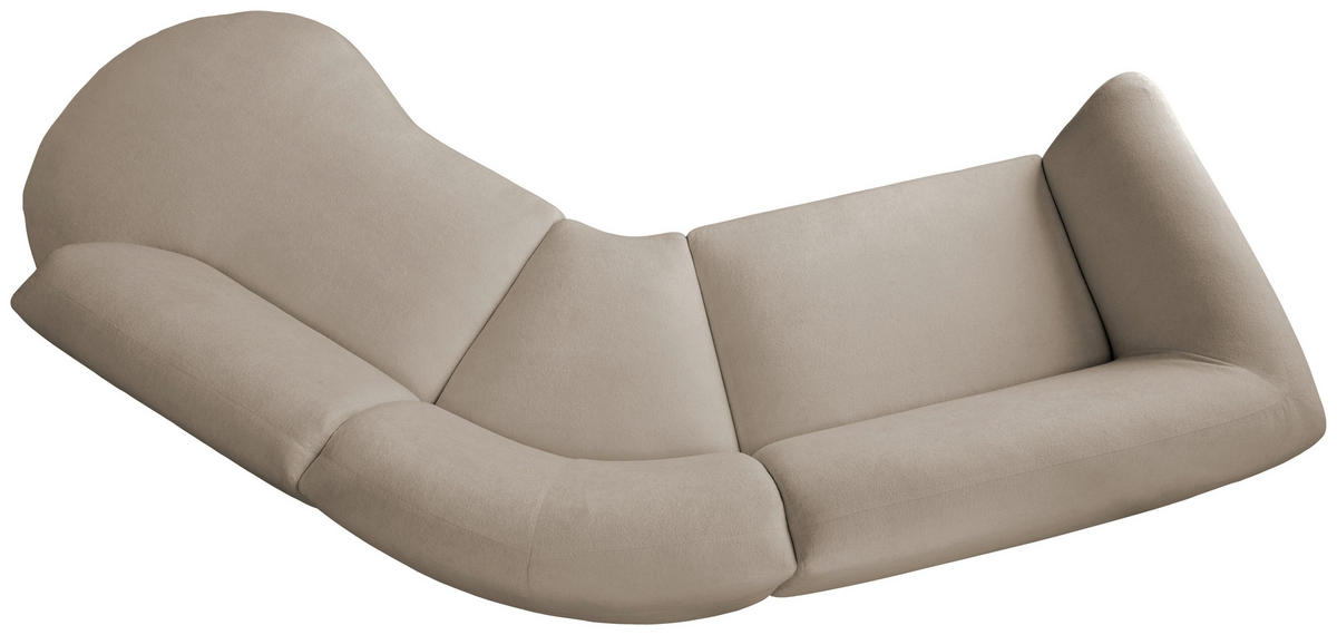 ECKSOFA in Mikrofaser Taupe  - Taupe/Schwarz, Modern, Kunststoff/Textil (276/182cm) - Livetastic