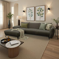 ECKSOFA 200 030 Dunkelbraun Chenille  - Beige/Dunkelbraun, MODERN, Textil/Metall (155/274cm) - Livetastic