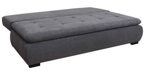 SCHLAFSOFA Webstoff, Plüsch Grau - Schwarz/Grau, KONVENTIONELL, Textil (203/72-96/98cm) - Novel