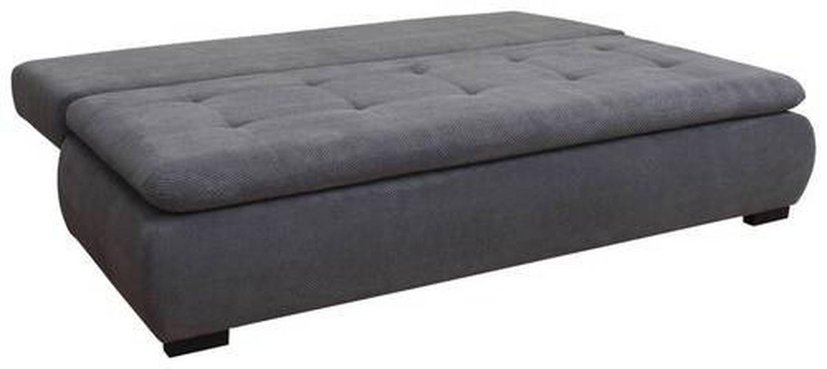 SCHLAFSOFA in Webstoff, Plüsch Grau  - Schwarz/Grau, Konventionell, Textil (203/72-96/98cm) - Novel