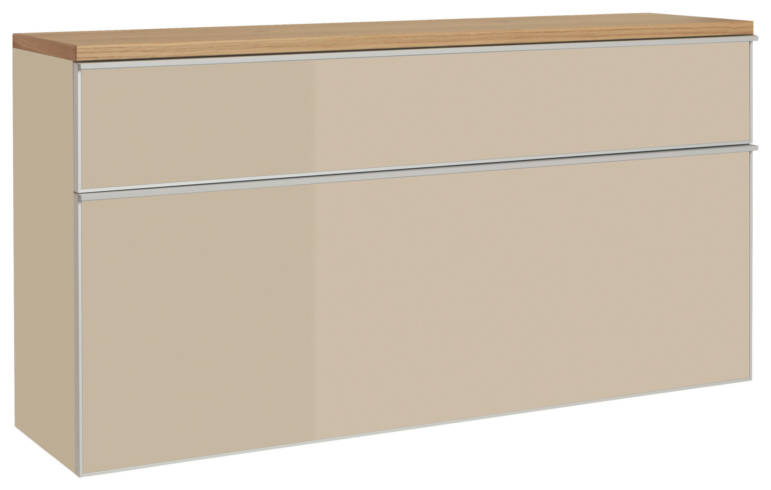 SCHUHKIPPER  in 120/61/31 cm  - Eichefarben/Silberfarben, Design, Glas/Holz (120/61/31cm)